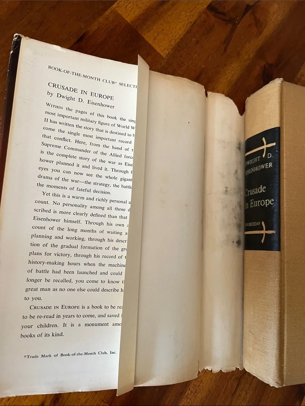 Crusade in Europe by Dwight D. Eisenhower Vtg 1948 World War II HC/DJ 40s Book